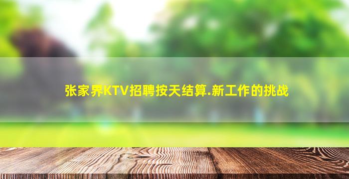 张家界KTV招聘按天结算.新工作的挑战